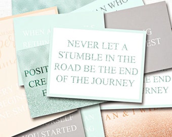Vision Board Kit, Gewichtsverlust Affirmation Karten, motivierende Zitat Karten, druckbare Journal Karten für Frauen, Planer Karten Sofort Download