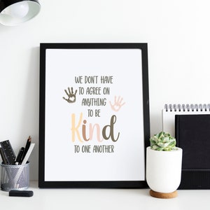 Printable Diversity Poster, Inclusion Artwork, Kindness Print, Inspirational Quote, Classroom Wall Art, School Decor, Instant Download,