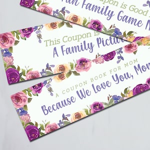 Cupones imprimibles para mamá, regalo de cumpleaños único para hija, tarjetas de cumpleaños de descarga instantánea para hijo, regalo para mamá