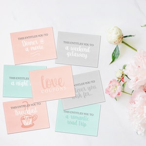 Cupones de amor romántico para ella, regalo de aniversario para la esposa del esposo, libro de cupones imprimible para mujeres, regalos de cumpleaños de su novio