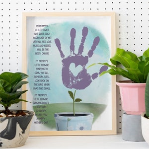 Personalized Mother&#39;s Day Gift for Mom from daughter, DIY Handprint Craft for Kids, Printable Mothers Day Card from son, Instant Download