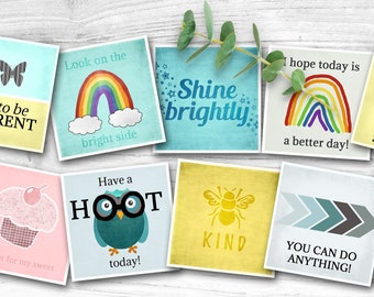 Affirmationskarten für Kinder, druckbare Freundlichkeitskarten, Achtsamkeitskarten, Ermutigungskarten für Kinder, SOFORTIGER DOWNLOAD, Lunchbox Liebesnotizen,