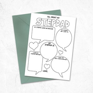 Stiefvater Geschenke, Schritt Dad Vatertagskarte von Stiefsohn, personalisiertes Geburtstagsgeschenk von Stieftochter, Instant Download Malkarten Kinder