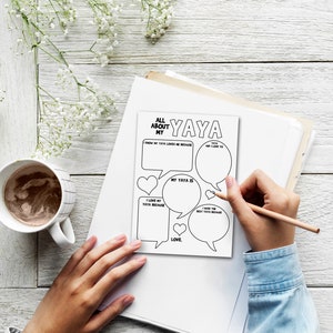 Yaya Geschenk, druckbare Muttertagskarten vom Enkelkind, Sofort Download Geburtstagskarte vom Enkelkind, Alles über Yaya Interview, DIY Basteln