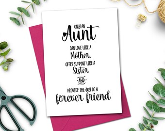 printable aunt card etsy
