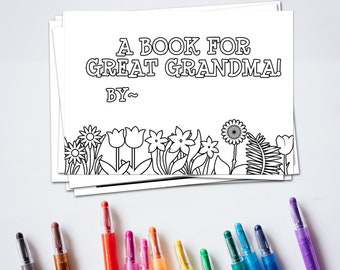 Great Grandma Gift, Unique Birthday Gifts for Great Grandma, Printable Kids Craft Idea, DIY book making Kit, Personalized Mothers Day gift