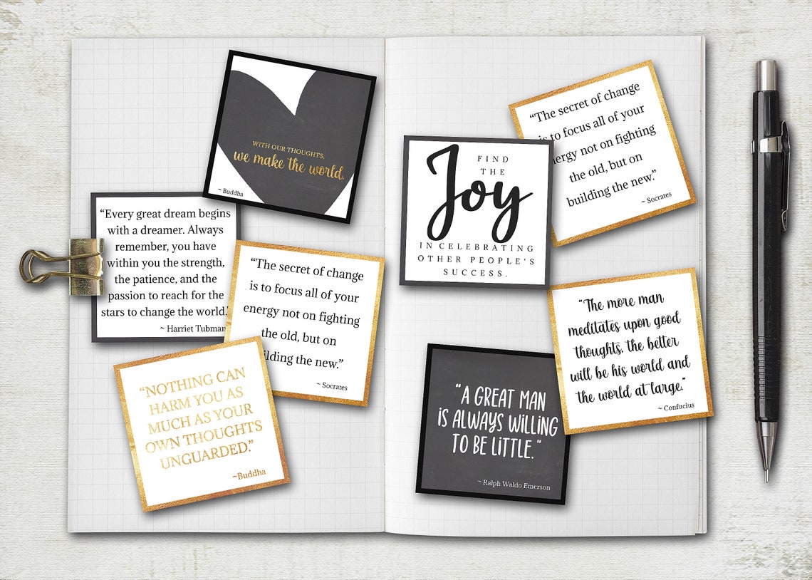 Vision Board Printables Planner Cards With Inspirational - Etsy