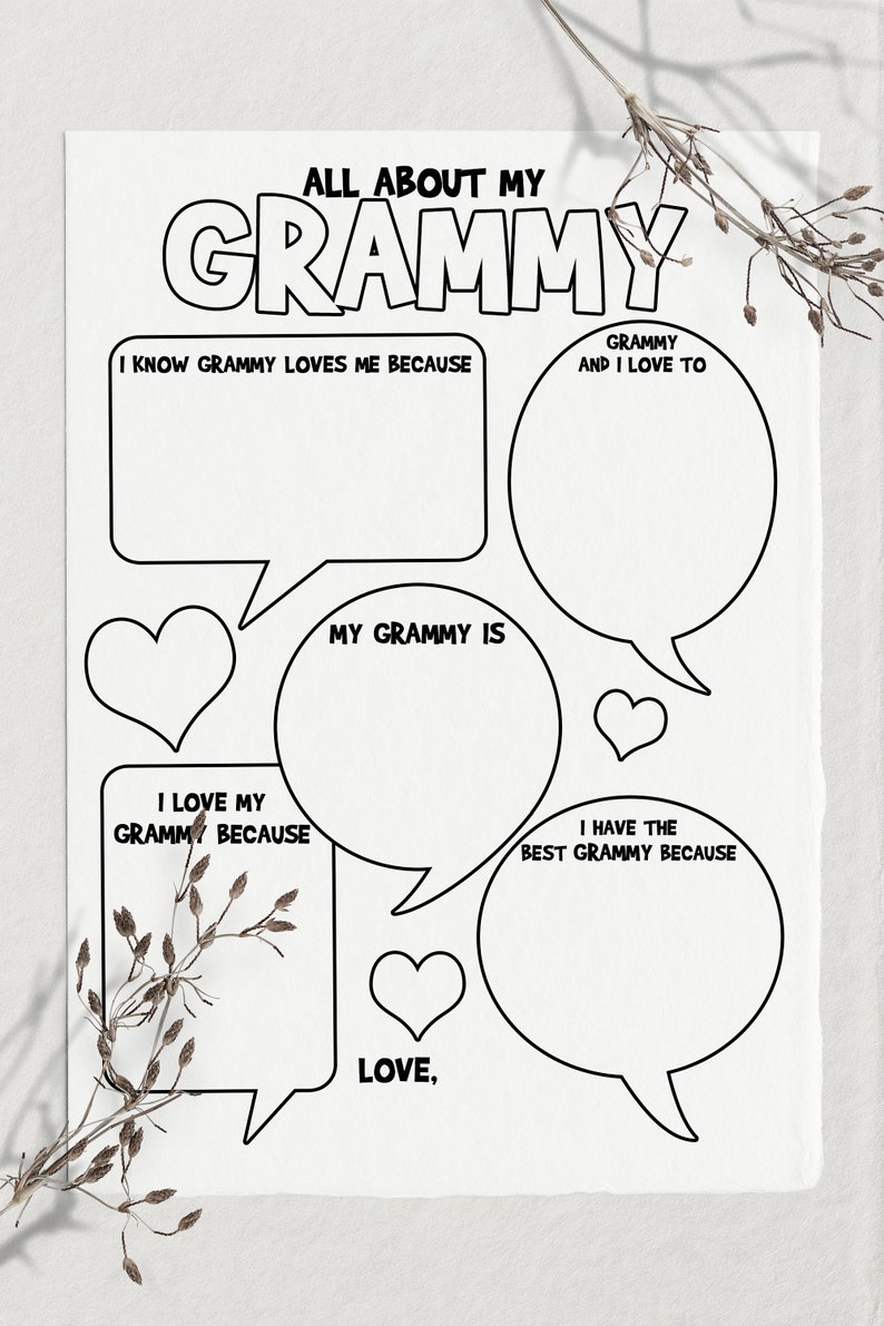 Grammy Gifts Personalized Birthday Card for Grammy Printable - Etsy Canada