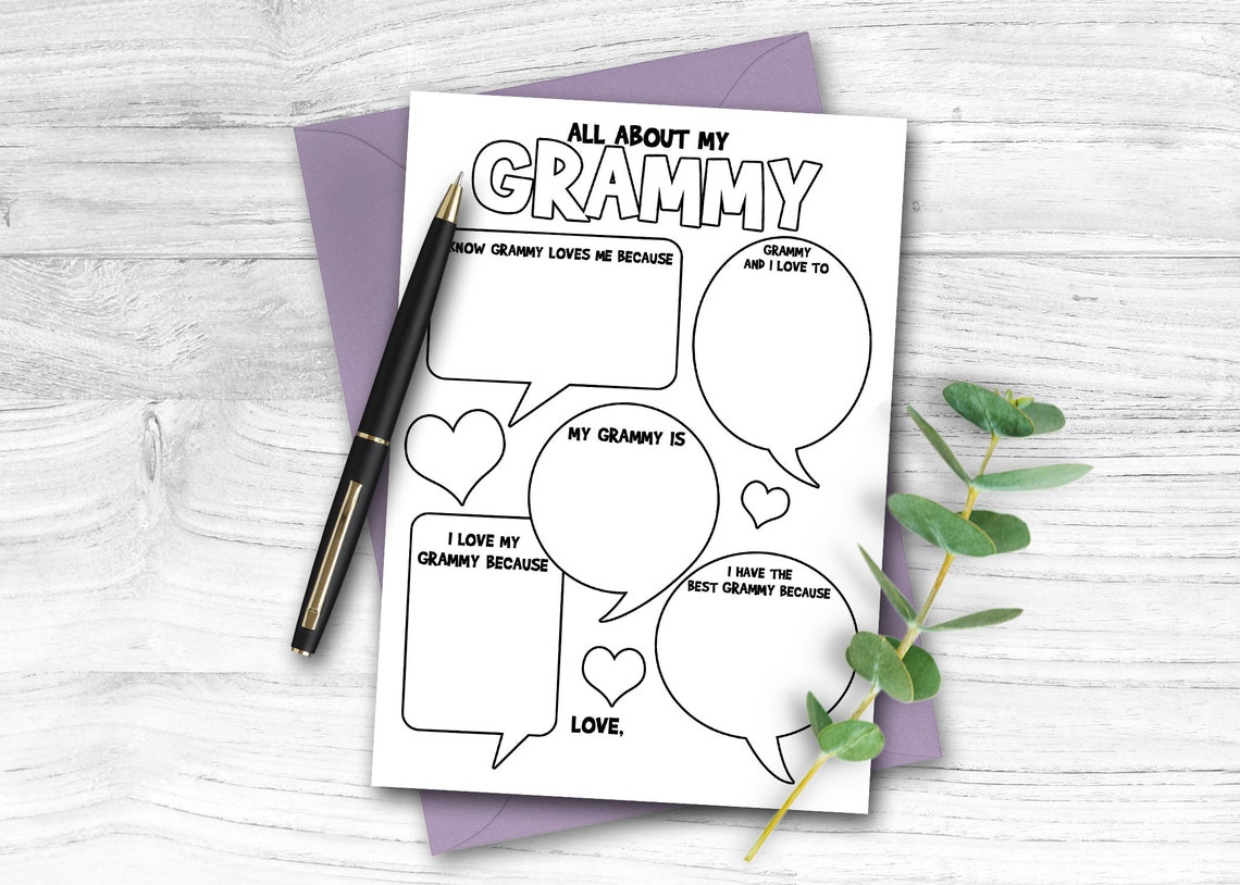 Grammy Gifts Personalized Birthday Card for Grammy Printable | Etsy Canada