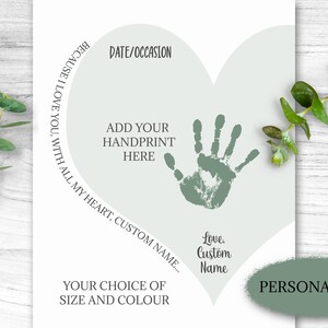 Gepersonaliseerde handafdruk cadeau, vaderdag knutselen voor opa, aangepaste verjaardagscadeaus voor papa van dochter, afdrukbare verjaardagskaart voor Opa