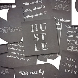 Vision Board Printables, Cartes de citations inspirantes, Téléchargement instantané, Cartes de dictons de motivation, Cartes de pensées positives, Kit Mood Board