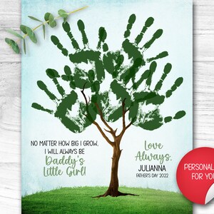 Personalized Handprint Printable, Custom Fathers Day Gift Idea for Dad, Custom Birthday Card for Grandpa from grandchild, Hand Print Crafts