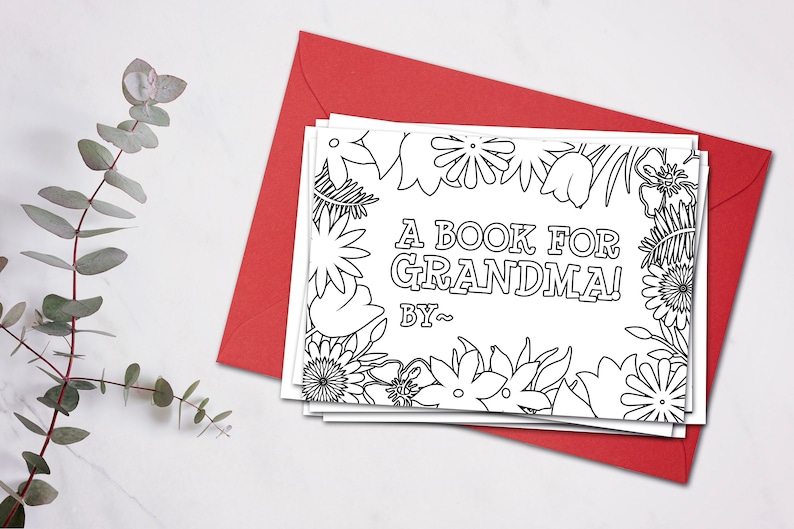 Printable Grandma Book from Grandkids, Unique Birthday Gifts from child, Kids DIY Coloring Activity, Personalized Mothers Day Gift Grandma, image 5