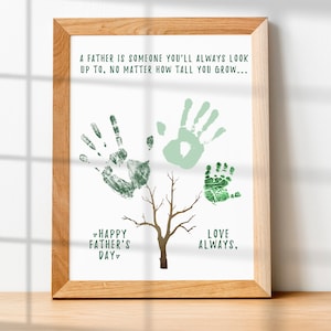 Fathers Day Handprint Gift from daughter, Fingerprint Craft for Dad, Printable Fathers Day Activity, Instant Download Crafts, Gifts from son