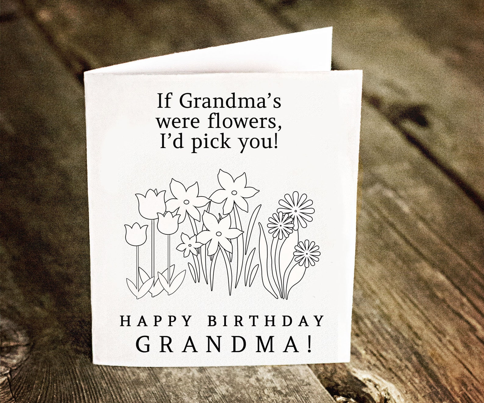 Printable Kids Coloring Card for Grandma Instant Download | Etsy