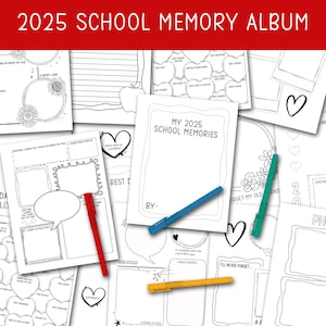School Memory Album, End of Year Scrapbook for Students, 2025 Class Yearbook, All About Me Time Capsule, Teacher Printable, Instant Download