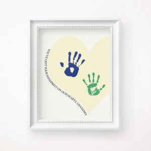 Handprint Gift from Grandchildren, Grandma Birthday Gift from Grandkids, Grandmother Gifts,  Printable Valentine Card, Kids Keepsake Crafts