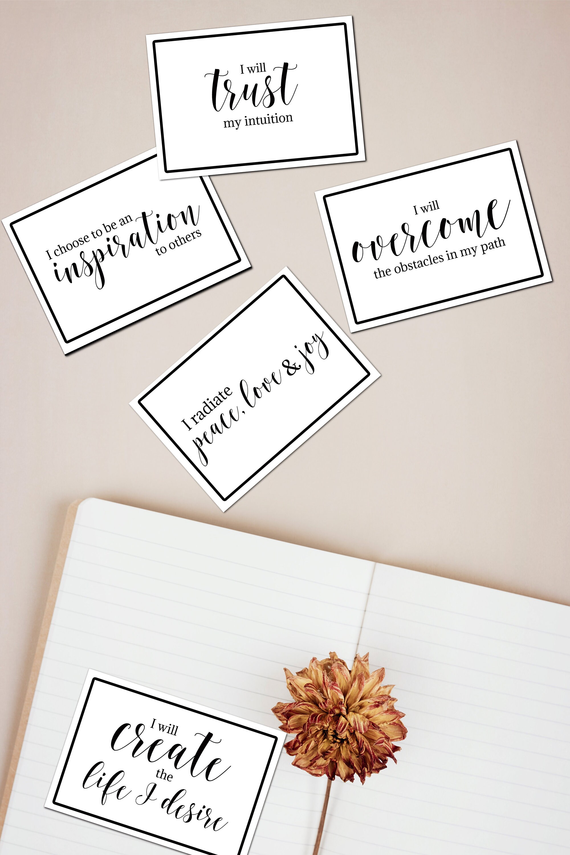 Printable Vision Board Cards Growth Mindset Meditation | Etsy Israel