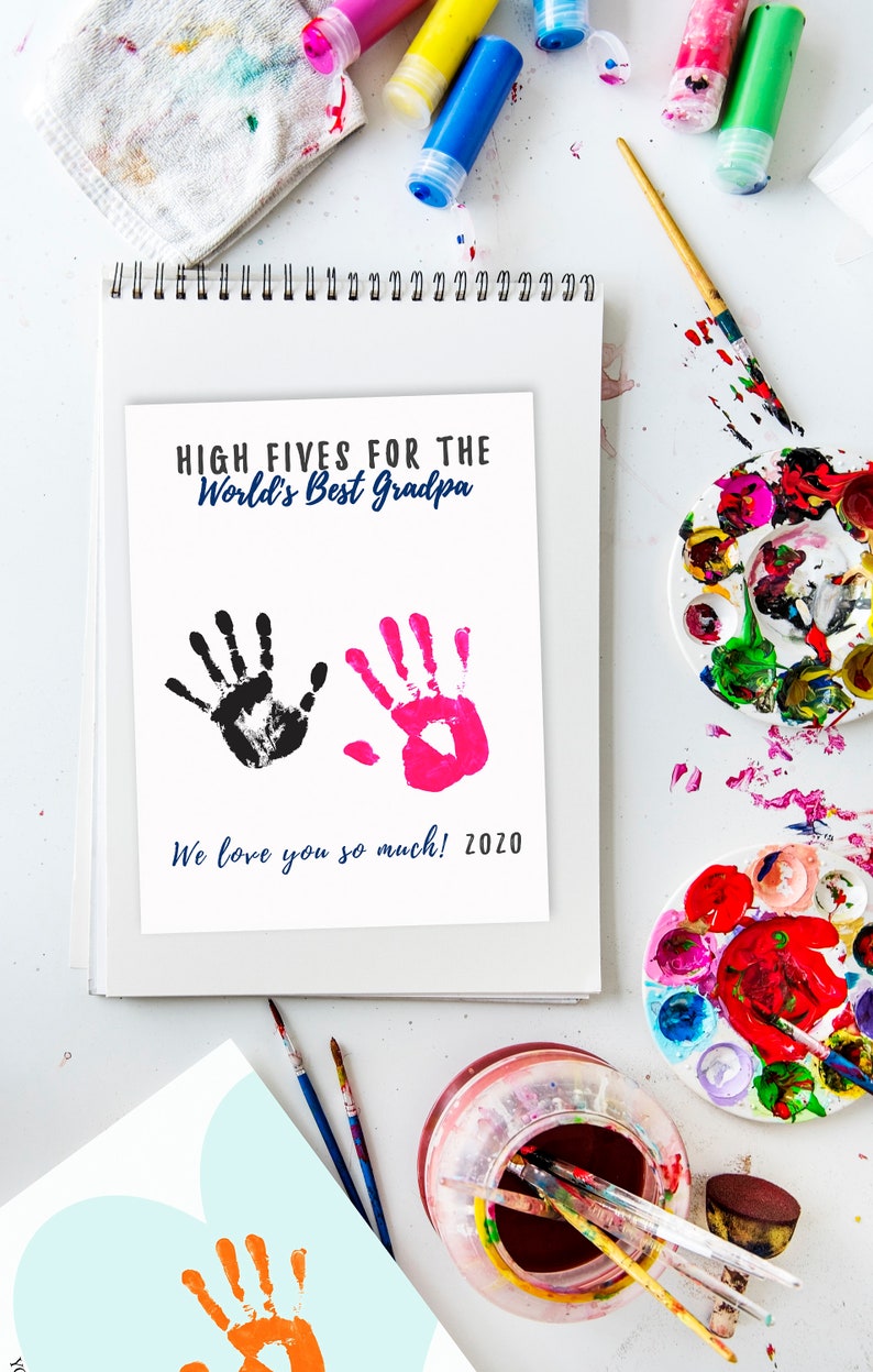 Handprint Keepsake Birthday Gifts for Grandpa from