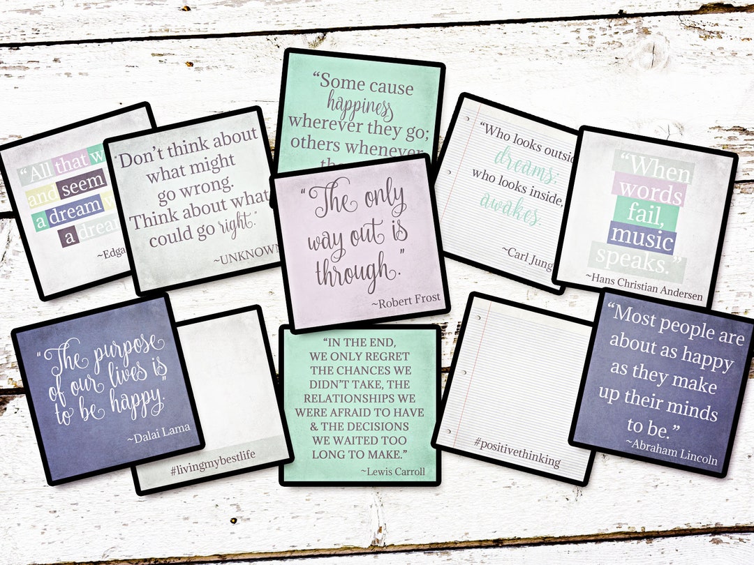 Positive Thinking Cards Instant Download Quote Cards - Etsy