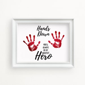 Handafdruk geschenken voor papa, gepersonaliseerde vaderdagkaart van zoon, speciaal verjaardagscadeau papa, homeschool crafts voor kinderen, instant download
