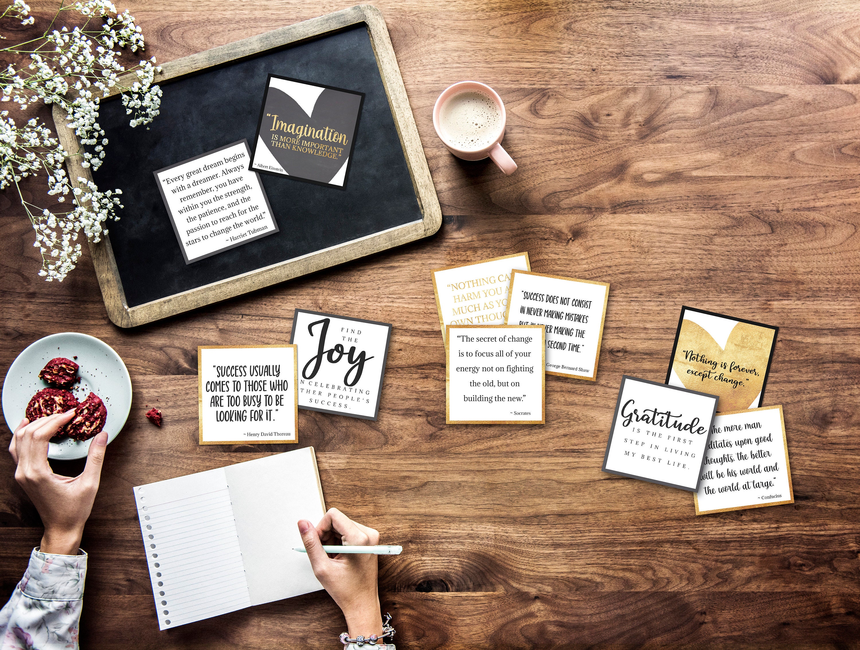 Vision Board Printables, Planner Cards With Inspirational Quotes ...