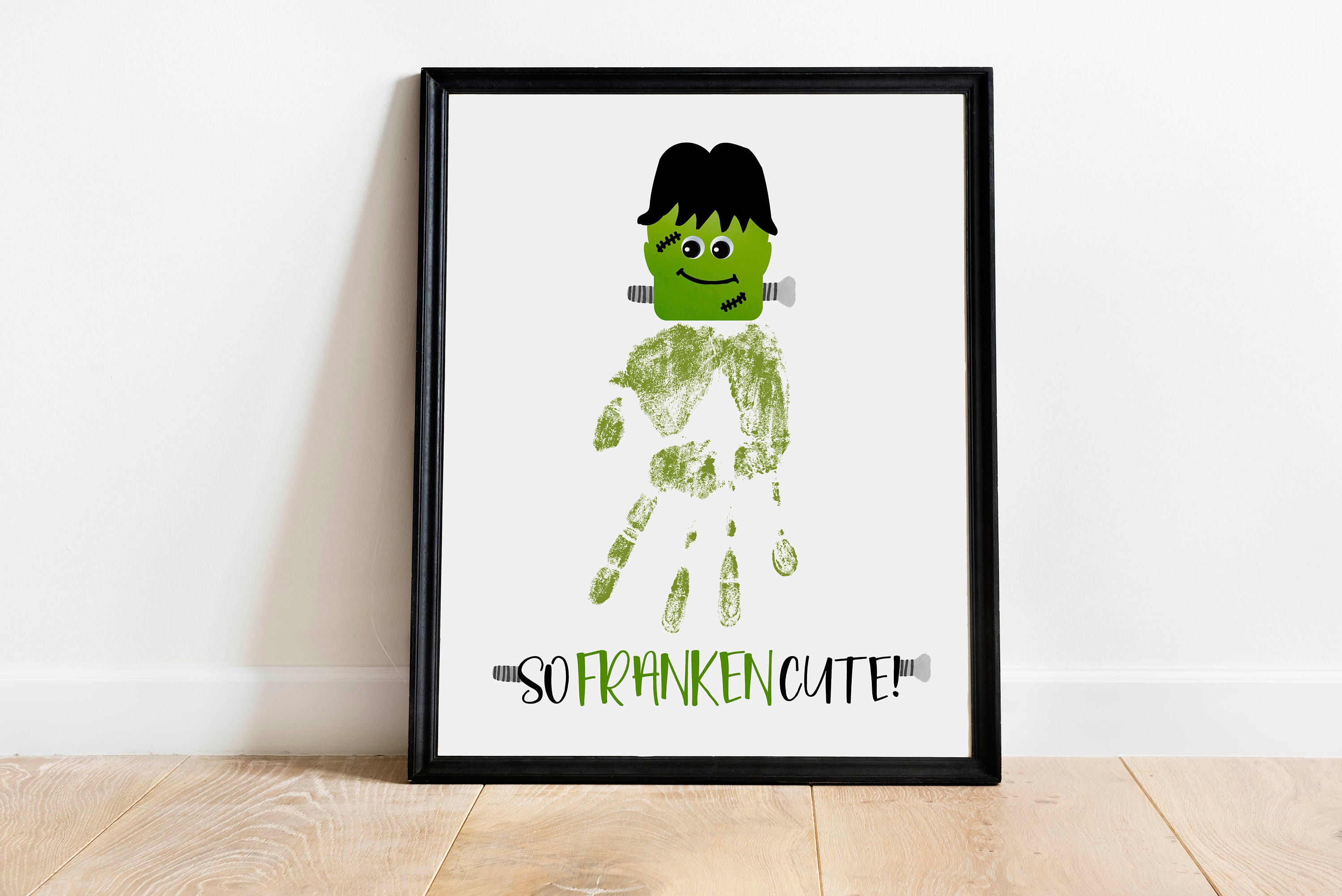 Frankenstein Handprint Art DIY Halloween Crafts for Kids Etsy