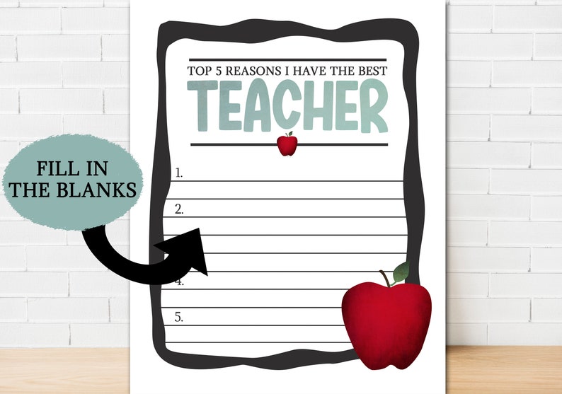 Printable Thank You Card for Teacher End of School Year Gift - Etsy