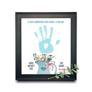 Mother's Day Gift for Great Grandma from Grandson, Handprint Craft for Kids, Printable Mothers Day Card from Granddaughter, Instant Download