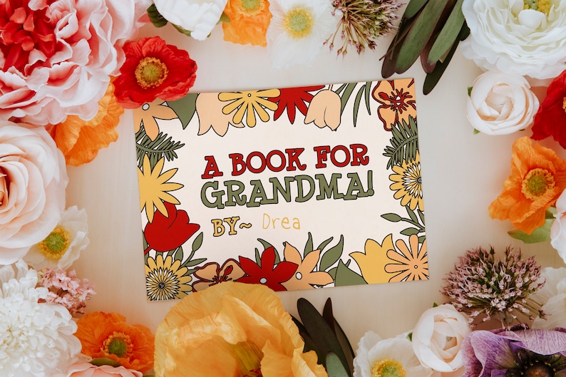Printable Grandma Book from Grandkids, Unique Birthday Gifts from child, Kids DIY Coloring Activity, Personalized Mothers Day Gift Grandma, image 9