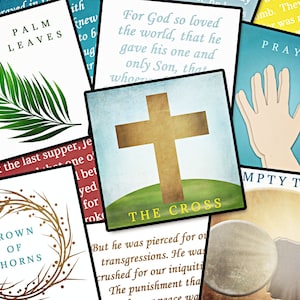Easter Scripture Prayer Cards for Kids, Printable Bible Verse Cards, Easter Story Game, He is Risen Cards, Small Easter Gift for Children