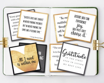 Imprimables Vision Board, cartes d'agenda avec citations inspirantes, affirmations positives pour les femmes, art de la mentalité de croissance, téléchargement immédiat