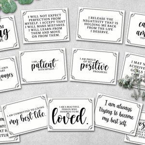 Cartes d'affirmation de la perte de poids, Résolution du Nouvel An, Imprimables Vision Board, État d'esprit axé sur la croissance, Pensée positive, Téléchargement immédiat