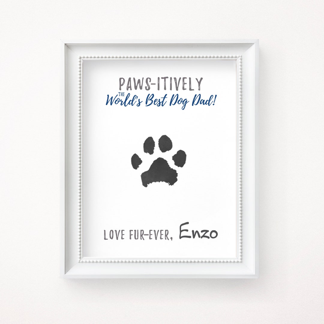 Dog Dad Gift, DIY Paw Print Keepsake, Instant Download, Paw Print