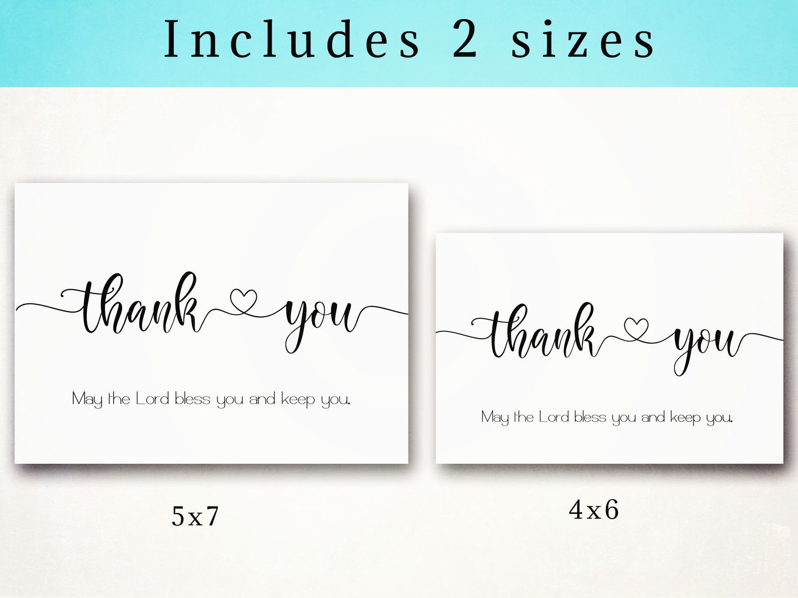 Religious Thank You Cards, Printable Thank You Notes, Bible Verse Cards ...