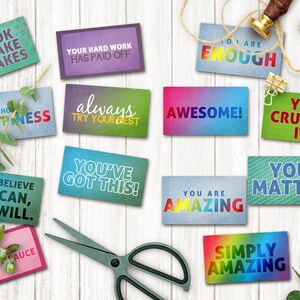 Lunch Box Notizen für Kinder, Ausdruckbare Freundlichkeitskarten für Kinder, Happy Thoughts Karten von Lehrer, Sofort Download Ermutigungskarten