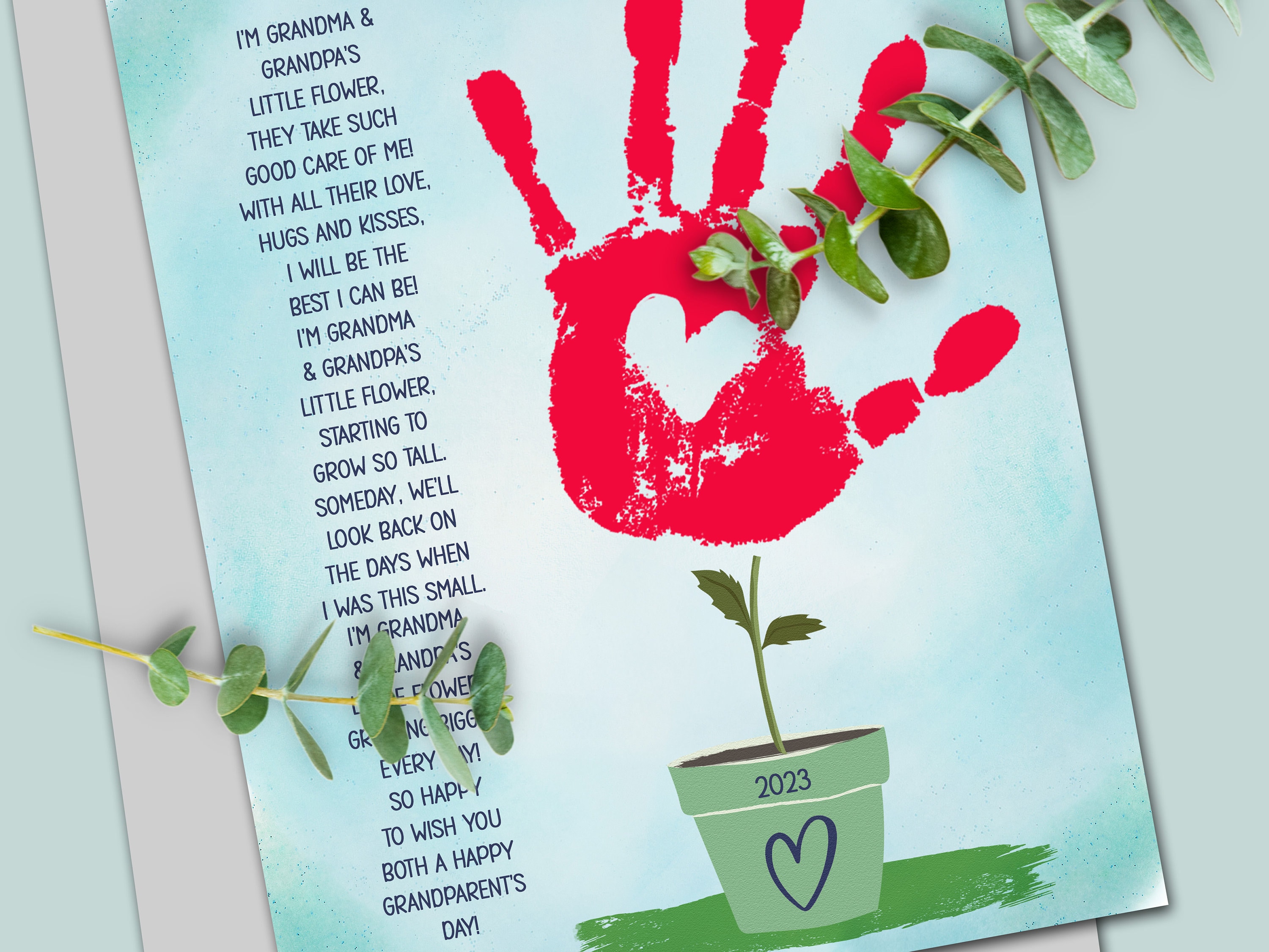 Handafdrukkunst grootouderdag: doe-het-zelfcadeau voor kinderen (digitale  download) - Etsy België, image size:3000x2250