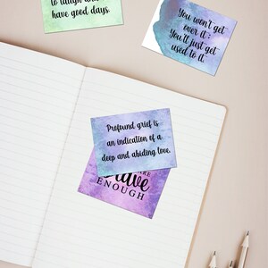Grief Affirmation Cards, Printable Therapy Cards with Grief Quotes, Sympathy gift for widow, Loss of Mother gifts, Death of loved one image 5