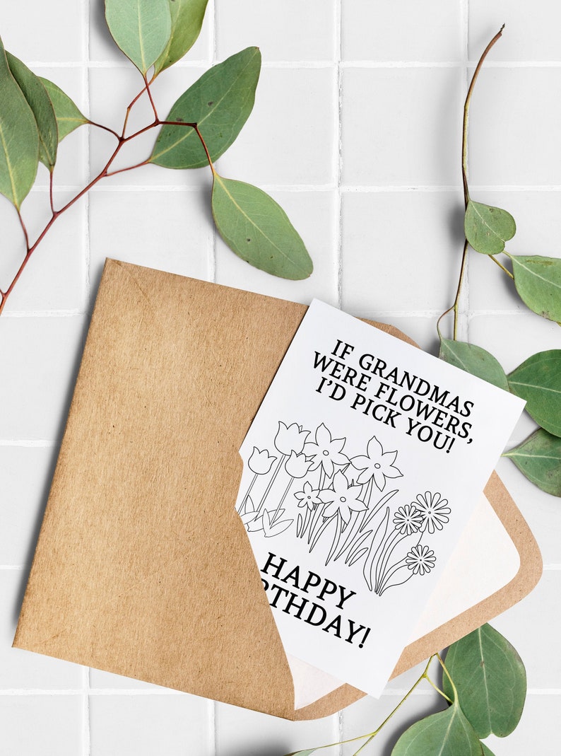 printable birthday card for grandma from granddaughter etsy