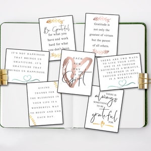 Cartões de citações de gratidão para impressão para mulheres, cartões de diário de gratidão para mulheres, conjunto de quadro de visão, download instantâneo, decoração de escritório de cubículo