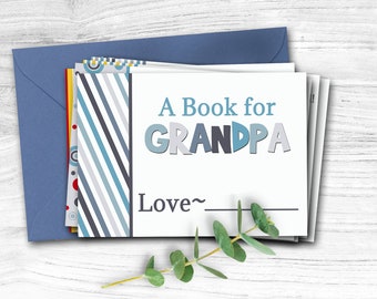 Printable Grandpa Book, Fathers Day Crafts, Personalized Birthday Present from Grandson, Kids Coloring Activity Pages, Grandpa Gift