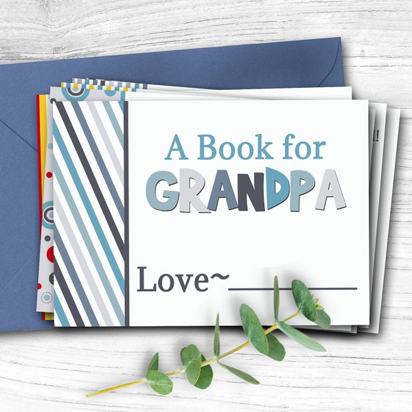 Druckbares Opa-Buch, Vatertagshandwerk, personalisiertes Geburtstagsgeschenk von Enkel, Kinder-Malaktivitätsseiten, Opa-Geschenk