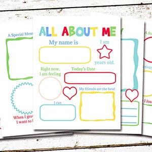 Livre Tout sur moi, capsule temporelle pour enfants, documents à imprimer pour l'école à la maison, téléchargement immédiat, pages d'activités pour enfants, feuilles à colorier pour élèves de 1re année image 6