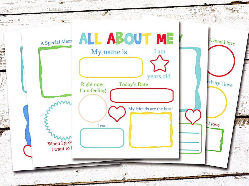 Livre Tout sur moi, capsule temporelle pour enfants, documents à imprimer pour l'école à la maison, téléchargement immédiat, pages d'activités pour enfants, feuilles à colorier pour élèves de 1re année image 6