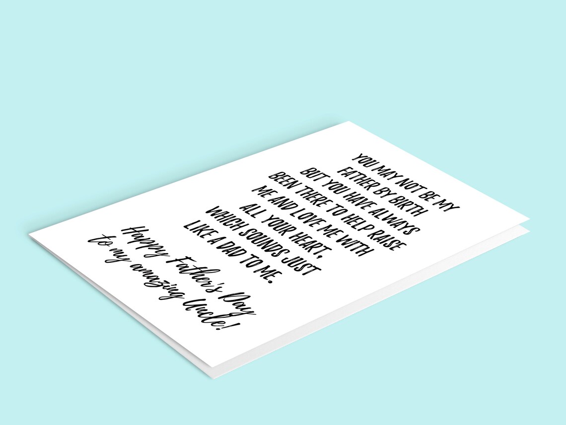 Printable Father's Day Card for Uncle From Nephew or Niece, Instant ...