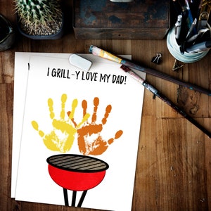 Dad Handprint Art Printable Father's Day Card for Dad - Etsy
