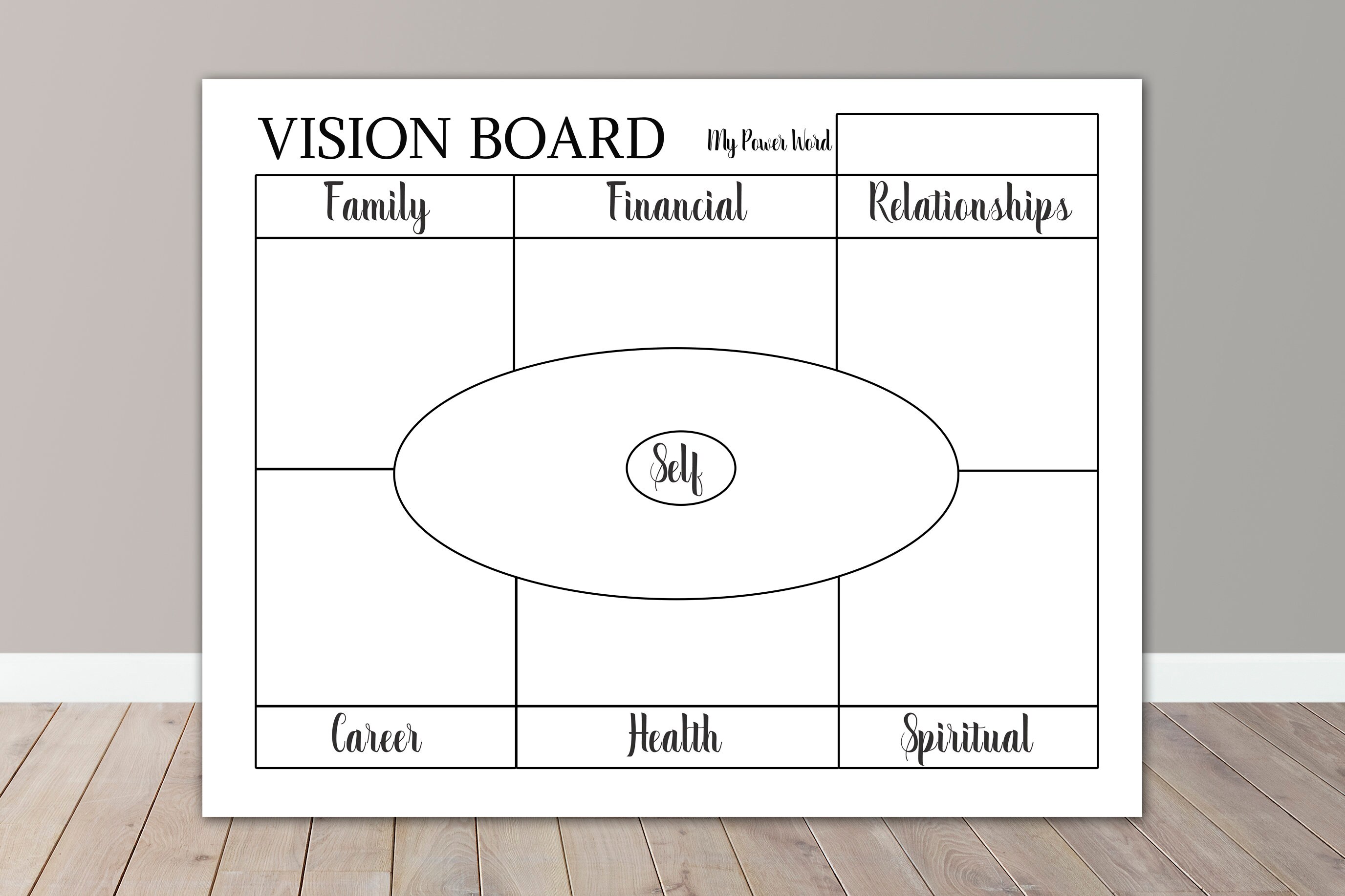 Printable Vision Board 16x20 11x14 Home Office Printables Etsy