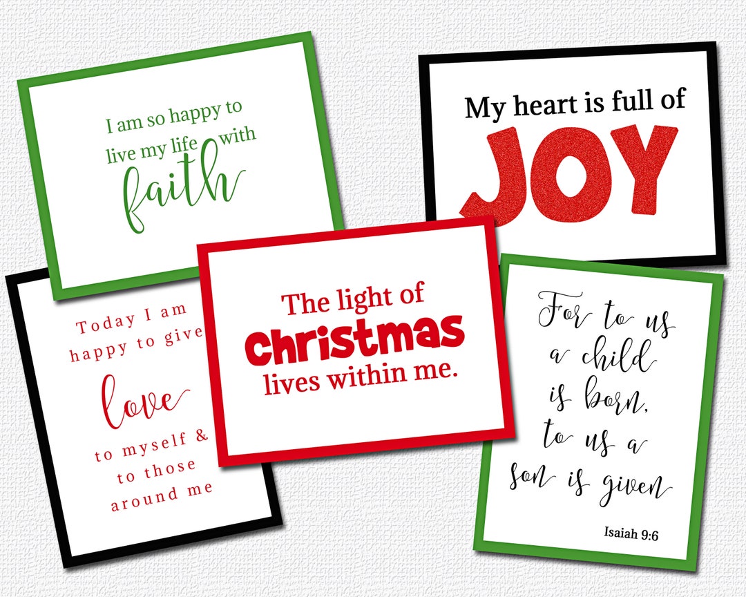 Christmas Affirmation Cards, Printable Scripture Cards, Bible Verse ...