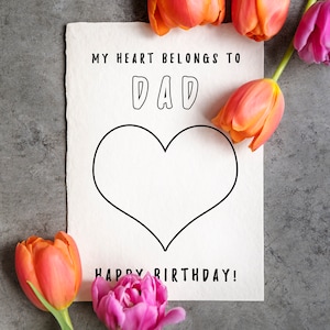Printable Birthday Card for Dad From Daughter Son, Instant Download ...