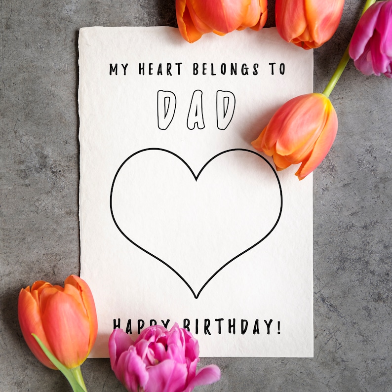 Printable Birthday Card for Dad From Daughter Son Instant - Etsy